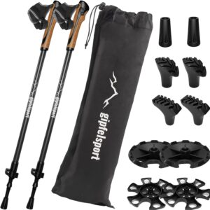 Bâtons marche nordique carbone 77-120 cm réglables Gipfelsport