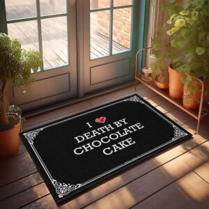 Tapis extérieur peluche I Love Death By Chocolate - 65x90 cm