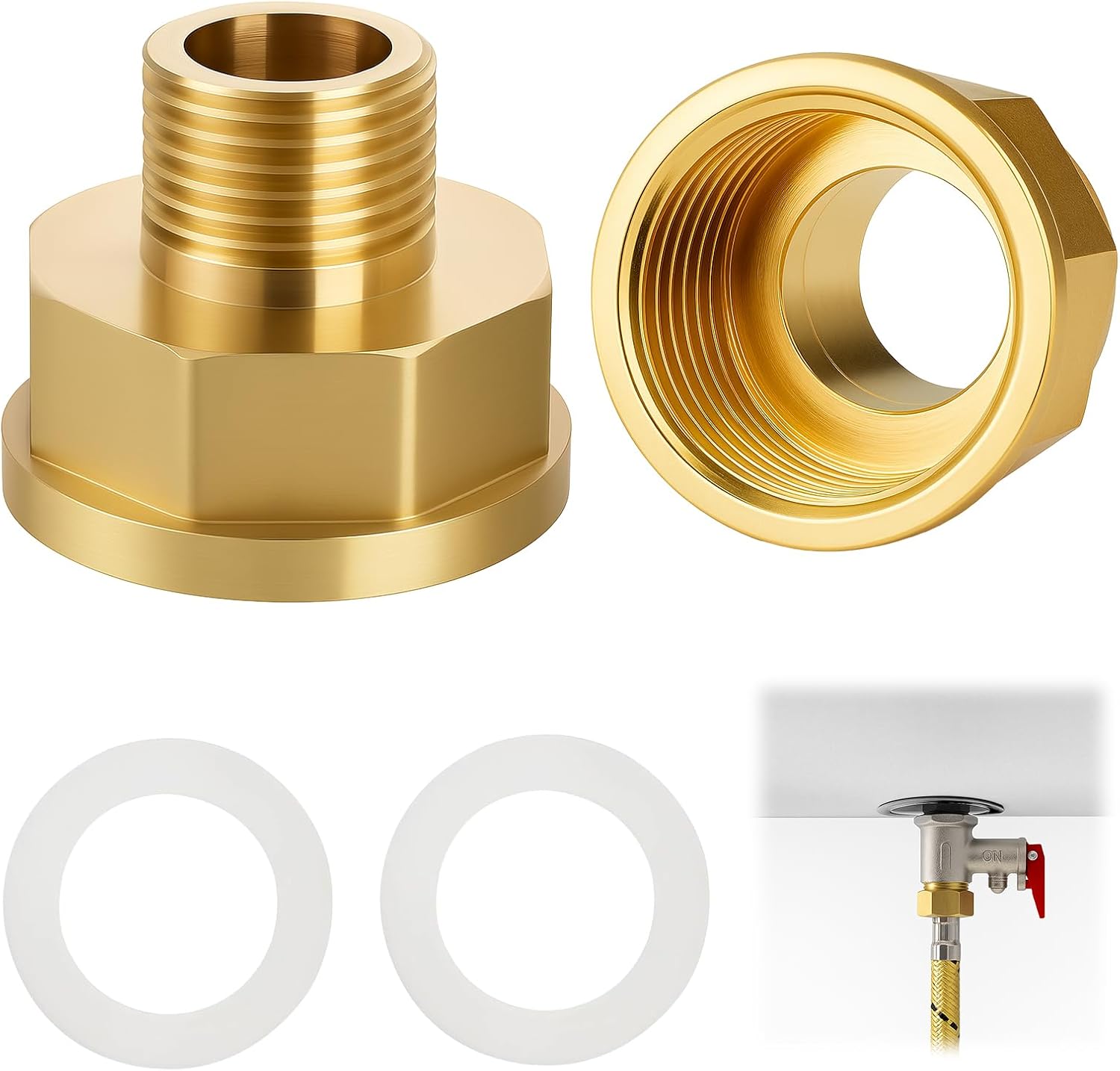 Réducteur laiton G3/4" → G1" – 2 pièces avec joints
