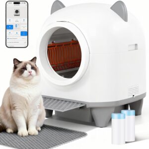 Litière auto JUMMICO 90L XXL - Sécurisée & connectée