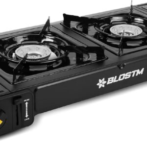 BLOSTM Réchaud camping portable gaz double brûleur