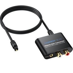 CAMWAY Convertisseur DAC SPDIF vers RCA/3.5mm 192kHz