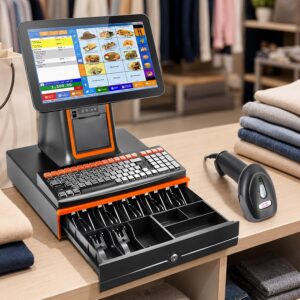 Caisse tactile POS 15,6" avec imprimante 58mm - Tiroir-caisse inclus