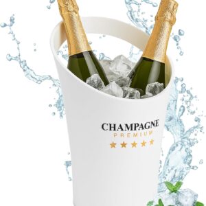 Seau à champagne 2 bouteilles - Design moderne blanc