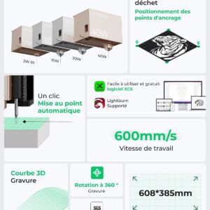 xTool S1 40W Graveur Laser 1064 - Polyvalent & Intuitif