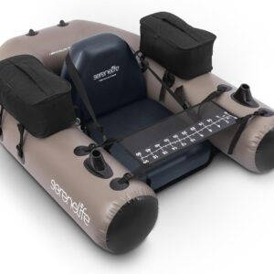 SereneLife Float Tube Pêche | Belly Boat 100 kg | Gonflable + Pompe
