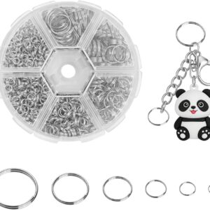 1020 anneaux porte-clés argentés – Kit créatif complet