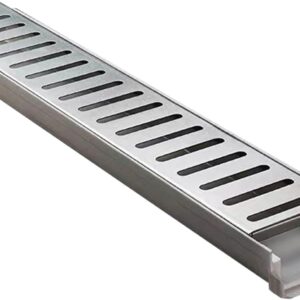 Caniveau drainage extérieur 10x4cm acier inoxydable