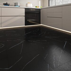 ReWallpaper Dalles PVC Sol Marbre Noir 30x30cm - 3 Pièces