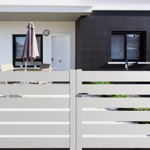 Portail aluminium jardin blanc ajouré 1,50x3,50m