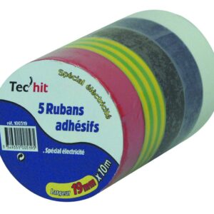 Lot 5 adhésifs électricité multicolores - Tec Hit