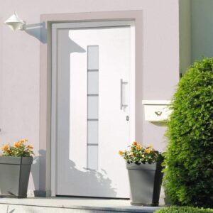 vidaXL Porte d'entrée sécurité 100x210 cm blanc