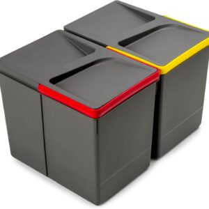 Poubelles de recyclage Emuca 2 x 15L - Kit tiroir cuisine