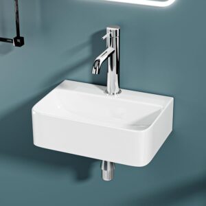 Vasque Lave-Mains Suspendue 36x25 cm – Céramique Blanche