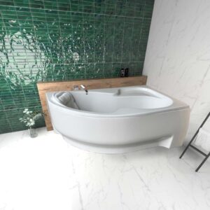 ECOLAM Baignoire d'angle Wela 150x100 cm + tablier complet