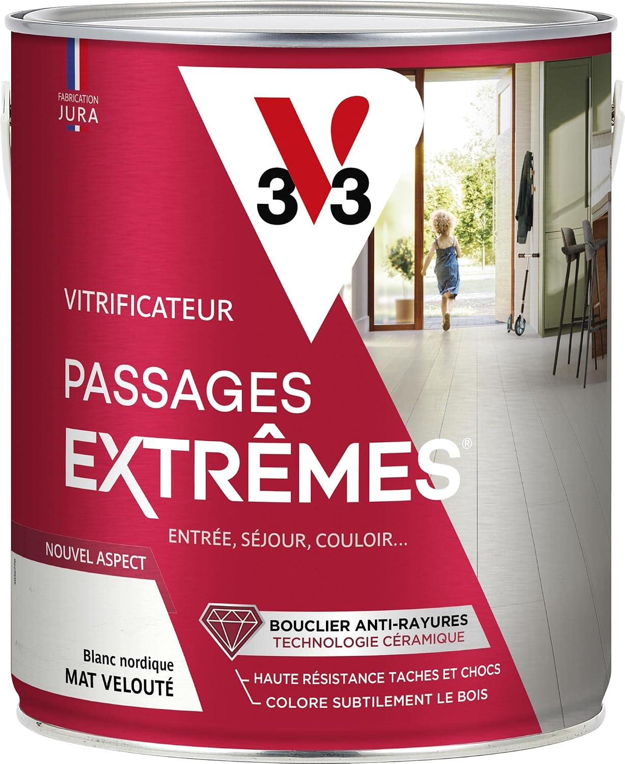 V33 Vitrificateur Passages Extrêmes Blanc Nordique 2,5L