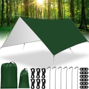 Bâche Anti-Pluie 3x3m UV - Kit Complet Camping & Rando
