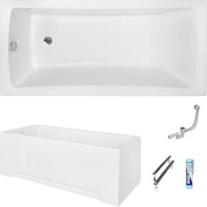 ECOLAM Baignoire Optima 170x70 cm + tablier blanc