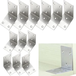 Équerre inox L renforcée 12pcs - Fixation meuble & bois
