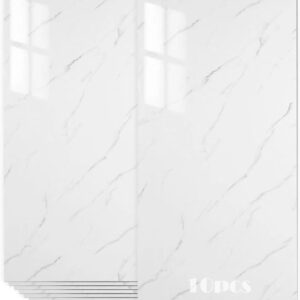 Lot de 10 crédences adhésives marbrées 60x30 cm - Blanc