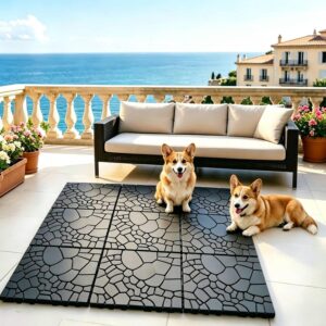 9 dalles terrasse clipsables 30x30 cm gris foncé Airsell
