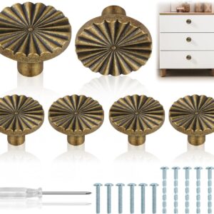 6 Boutons Meuble Vintage Laiton 30mm - Poignées Armoires