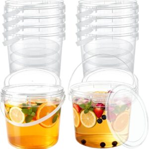 Lot de 10 seaux alimentaires 5L - Transparents et réutilisables