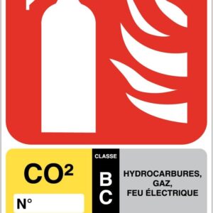 Panneau Extincteur CO2 BC - AUA SIGNALETIQUE 150x105mm