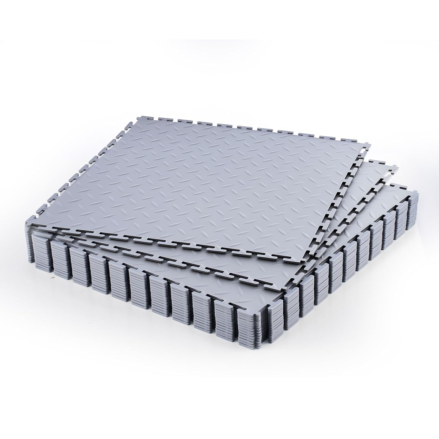 Dalles Garage Emboîtables PVC 5mm – Lot 16 – Gris Clair