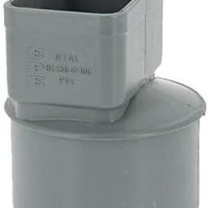Raccord PVC Ø100 pour sortie gouttière Alu 82x56 mm - Interplast
