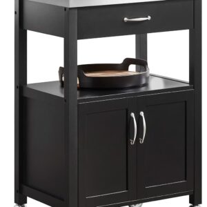 SoBuy Meuble de cuisine à roulettes noir 60x92x45cm