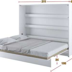Armoire lit escamotable 160x200 cm gris Lenart - BB Loisir