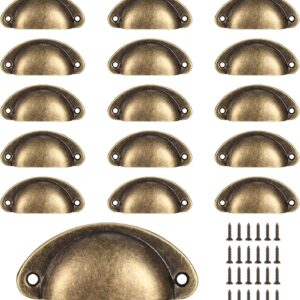 Poignées tiroir bronze rétro 16 pièces - Design coquille vintage