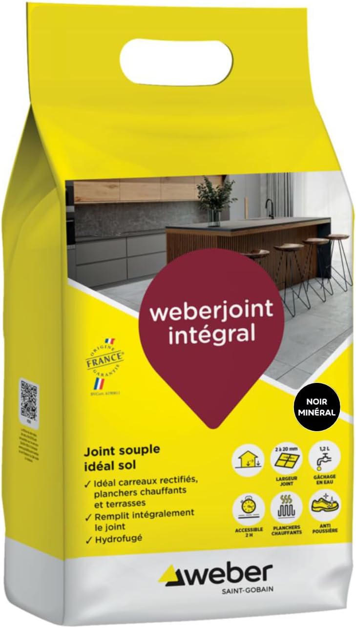 Weber Joint carrelage hydrofugé noir 5 kg