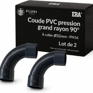 Coude PVC grand rayon 90° Ø32mm PN16 - Lot de 2