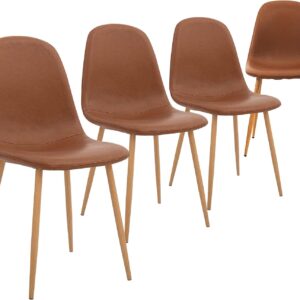 Lot de 4 chaises CangLong marron scandinaves
