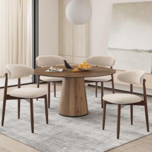 Set de 4 chaises cuisine beige COLAMY design moderne