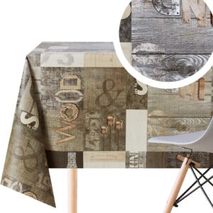 Nappe Toile Cirée KP HOME 250x140cm Marron Gris