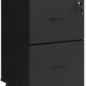VASAGLE Custos - Caisson Mobile 2 Tiroirs A4 Noir