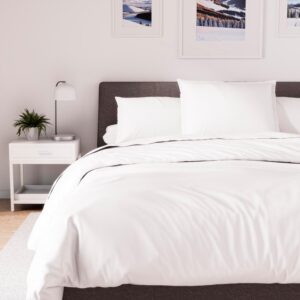 Housse de couette percale 280x240 cm blanc - Soleil d'Ocre