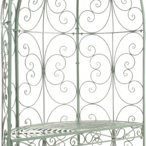 Banc demi-cercle Rosie CLP 2 places avec arche à rosiers - Vert Antique