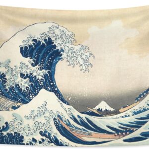 Tenture Japonaise Ukiyo-e : Mont Fuji & Grande Vague (100x70cm)