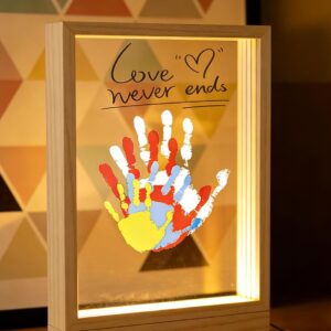 Cadre Empreintes Famille LED - 4 Empreintes - Cadeau Mémoire