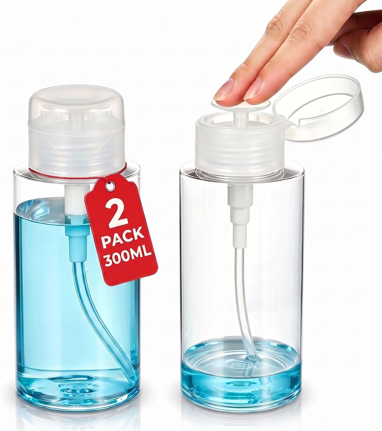 Lot 2 Flacons Pompe 300ml Vide – Distributeur Rechargeable
