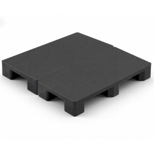 VEVOR Palettes Plastique Lot de 2 1000x500 mm Noir