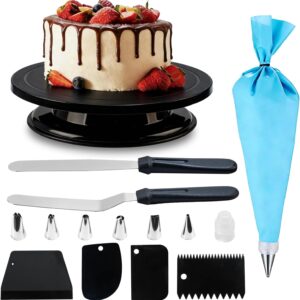Plateau tournant pâtisserie pro + accessoires noir