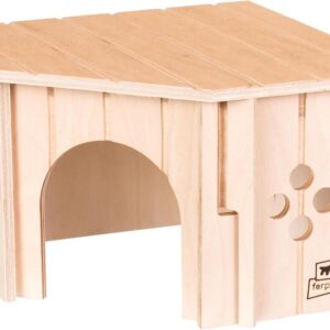 Ferplast Maison d’Angle Bois SIN Corner – Abri Confortable pour Rongeurs