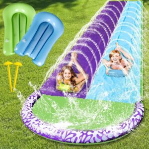 Toboggan aquatique double 480 cm pour jardin - Hlayshing