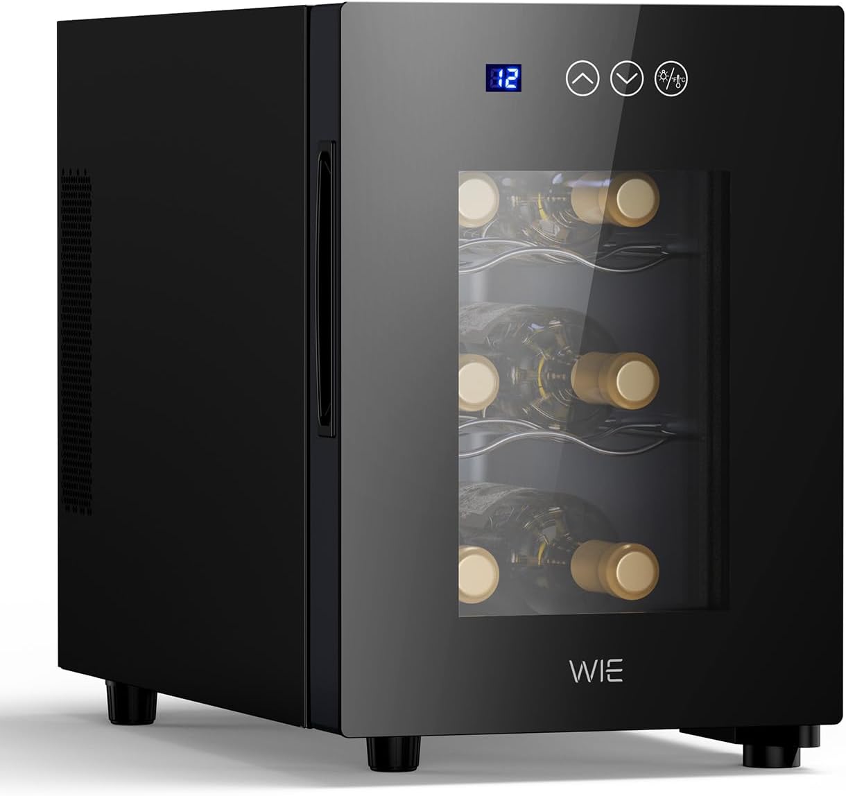 WIE Cave à vin 6 bouteilles - Mini frigo 4-16°C LED