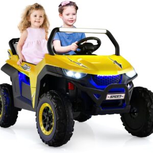 COSTWAY 12V Voiture Électrique Enfant 2 Places Jaune